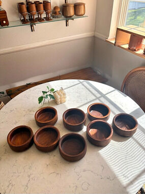 Vintage MCM Teak Serving Bowl Set 8